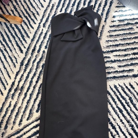 TOPSHOP black midi bow dress size 6 - Picture 2 of 3